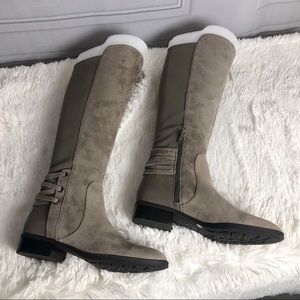 Vince Camuto Gray Suede Tall Boots Sz 9 NEW in box